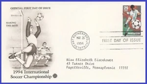 USA5 #2834 ADDR PCS ARTCRAFT FDC Football Soccer Player Kicking - Picture 1 of 1
