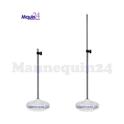 1 ACRYLIC STAND w/METAL POST ADJUSTABLE UP TO 38" for HOLLOW PLASTIC MANNEQUINS - Image 1 of 4