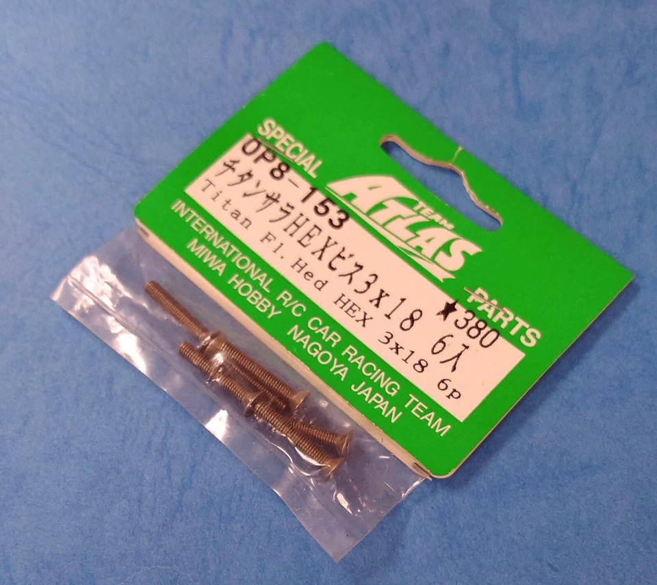 (Atlas OP8-153) Titanium Flat Head Hex Screw / M3x18 / 6pcs - Image 1 of 1