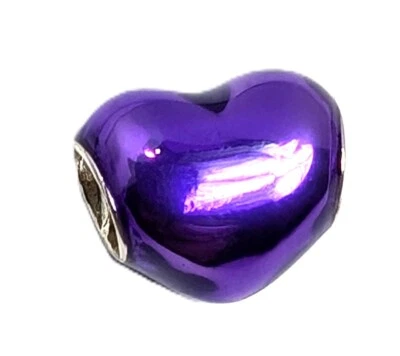 Authentic Pandora Charm, Metallic Purple Heart, #799291C01 - Image 1 of 3
