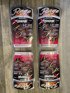 4 Packs Rage SLIPCAM Xreme Extreme mechanical Broadheads 100 Grain 2.3" HUGE CUT - Picture 1 of 2