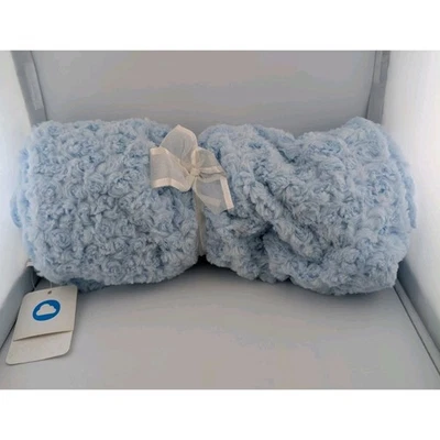 Mayoral Newborn Blue Baby Blanket New Light Faux Fur Warm 31.5" - Image 1 of 4