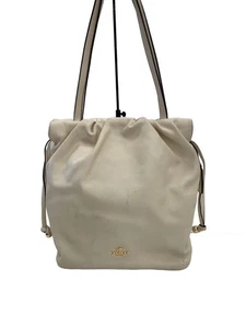 [TOP+] Coach CV947 Creme Schultertasche Leder Faye Kordelzug aus Japan - Bild 1 von 6