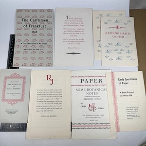 7x Redvers Jones Private Craft Press Printers Keepsake Typography Ephemera 1960s - Picture 1 of 10