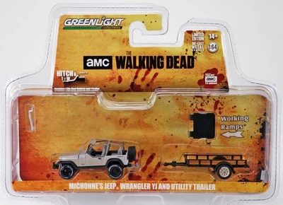 GreenLight The Walking Dead Michonne's Jeep Wrangler YJ & Utility Trailer 32080 - Image 1 of 3