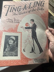 B 1920 David City Nebraska’s RUTH ETTING partituras TING-A-LING - Imagen 1 de 1
