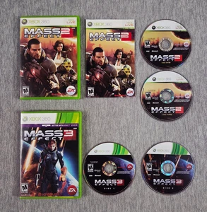 Mass Effect 2 two-disc 2010 + Mass Effect 3 two-disc 2012 Xbox 360 Game Lot - Picture 1 of 9
