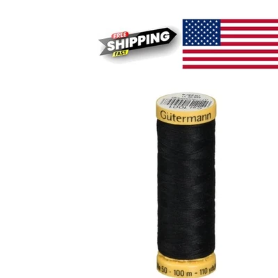 Hilo de algodón mercerizado negro 110 yardas perfecto para proyectos de fibra natural Foto 1 de 2