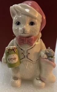 Lenox Holiday Spirit Katze Kätzchen Maus im Strumpf Katzenminze Neu im Karton - Bild 1 von 11