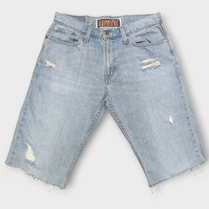 Pantalones cortos de mezclilla Levi's 527 desgastados, W32, excelente estado - Imagen 1 de 5