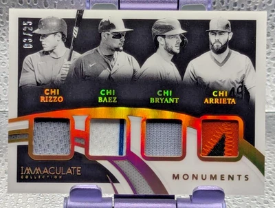 Rizzo Baez Bryant Arrieta Reliquia Combo #03/25 2021 Panini Inmaculada Béisbol Foto 1 de 3