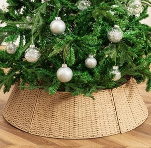 27-39 Inch Christmas Tree Collar Handwoven Farmhouse Ring Rustic Artificial Tree - Picture 1 of 6