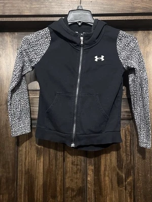 Under Armour Youth Zip Up Hoodie Sweatshirt Back And Grey Medium - Image 1 of 3