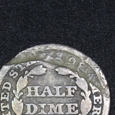 1849 Seated Half-Dime Major Lamination Error Very Good Details Free Shipping - Image 1 of 4