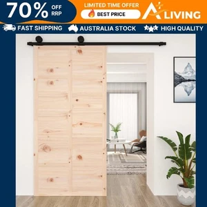 Barn Door 100x1.8x214 cm Solid Wood Pine Rustic Home Decor Sliding Door 24638 - Picture 1 of 7
