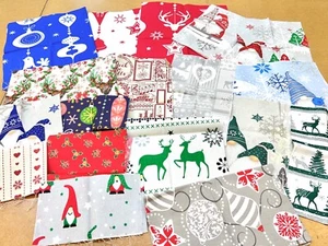 Christmas remnants bundle, Job lot. 100% COTTON Mixed Fabric - Picture 1 of 2