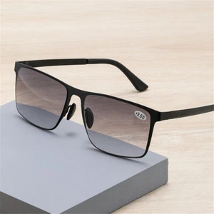 1PC Automatic Progressive Multifocal Black Reading glasses Tint Grey Sun Glasses - Picture 1 of 8