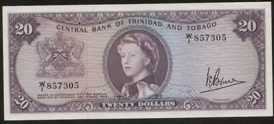 Trinidad and Tobago 20 Dollars 1964 Pick 29c aUNC - Image 1 of 2