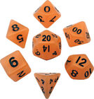 Metallic Dice Company Mini Polyhedral Dice Set: Glow Orange with Black Numbers
