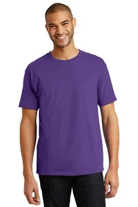 Hanes 5250 Mens Short Sleeve Authentic 100% Cotton Crew Neck Stylish T-Shirt - Picture 1 of 40