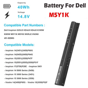 40Wh/14.8V Battery For Dell Inspiron 3451 3551 3567 5558 14 15 3000 M5Y1K - Picture 1 of 9