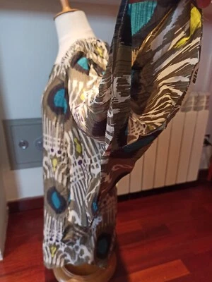 HOSS INTROPIA bedrucktes Kaftan-Poncho-Oberteil gr. 36 mit SEIDE, NEU!! - Bild 1 von 4