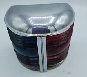 Perko Vintage Boat bow light 4.5"X4.5" Red Blue Light With Chrome. Navigation - Bild 1 von 12
