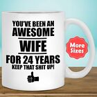 24th Anniversary Gift For Wife Mug Coffee Cup 24 Year Wedding Anniversary Gift