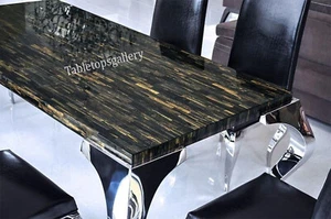 Blau Tiger Ösen Stein Ess Küche Platte Wandplatte Heim Dekor Konferenz Tisch - Bild 1 von 4