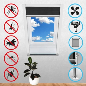 Plissee Dachfenster weiß Insektenschutz Sonnenschutz Fliegengitter Moskitonetz - Bild 1 von 31