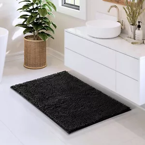 Soft Chenille Medium Bath Rug, Machine Washable, Non-Slip Absorbent Bath Mat Rug - Picture 1 of 78