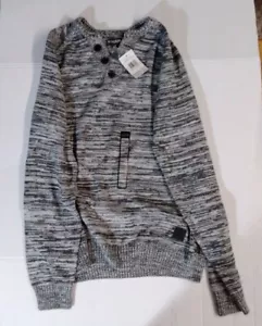 Brand New Mens Guess Tags Long sleeves Pullover Sweater Gray nwt Size Lg Large - Picture 1 of 3