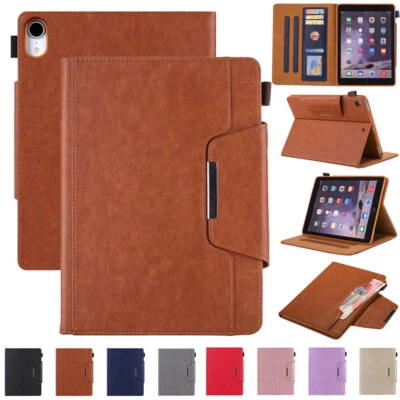 For iPad 10.2 10.9 7/8/9/10th Gen Air Pro 11 12.9 Case Leather Flip Stand Cover - Image 1 of 4