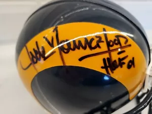 Jack Youngblood LA RAMS Signed & Inscribed Speed Mini Helmet (JSA COA) - Picture 1 of 13