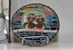 Mini Stained Glass Mosaics, Owl Love You Forever! SEE VIDEO. - Picture 1 of 2