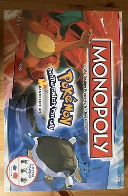 Pokemon Kanto Monopoly Board Game Family Friends Holiday Fun Property Trading  - Image 1 of 4