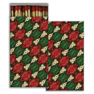 Festive Floral Set of 2 Large Matchboxes with Wooden Matches - Picture 1 of 2