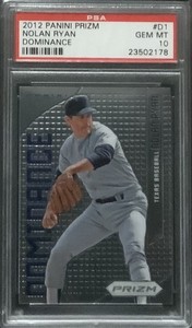2012 Panini Prizm Dominance #D1 Nolan Ryan PSA 10 POP 16 HOF Rangers