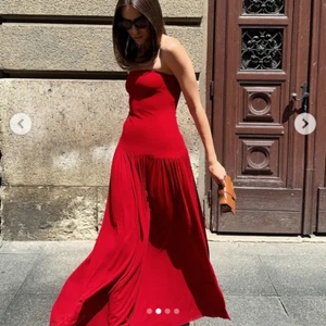 NWT H&M Long Bandeau Strapless Drop-waist Jersey Maxi Dress Red Sizes XS, M, XXL - Picture 1 of 6