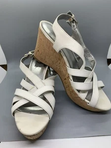 Marc Fisher Women's Wedge Sandals White 9M - Picture 1 of 6