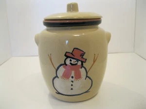 Robinson Ransbottom Pottery Snowman Cookie Jar Roseville OH New Old Stock - Picture 1 of 9
