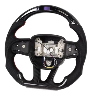 Carbon Fiber LED Flat Sport Steering Wheel No Heated Fits 15-22 Chrysler 300 - Picture 1 of 8