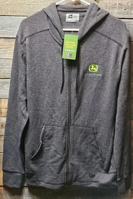 New Era, John Deere, Gray, Hoodie, Men's Size Medium, Cotton, Polyester, NWT - Image 1 of 4