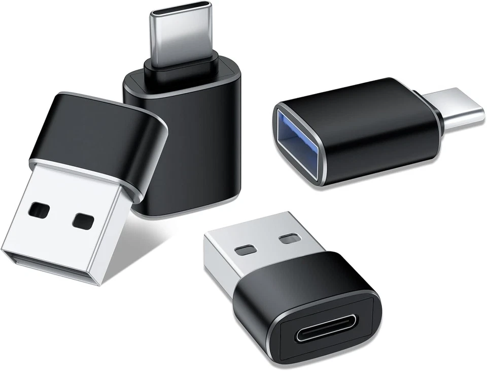 USB to USB C Adapter iPhone USB C OTG Adapter Car Charging Port Adaptor, 4 Pack - Image 1 of 4