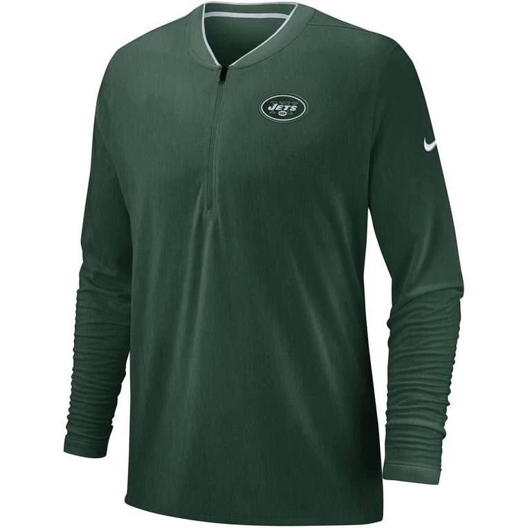 NIKE NFL New York Jets Coaches Half-Zip Top - Green (MEN'S SMALL) S