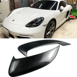 Side Fender Vent Air Cover 2PCS Carbon Fiber For Porsche 718 Boxster Cayman 2020 - Picture 1 of 12
