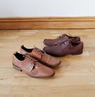 2 x Pairs of Clarks Formal Business Work Derby Style Leather Shoes UK8 Brown