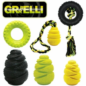 Grrrelli Rubber Tough Dog Toys Treat Fillers & Tyres Ropes Tuggers Throw Fetch - Picture 1 of 14