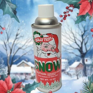 Vintage Holly Trim Artificial Spray Snow Can Santa Face MCM  Hydrosol USA Full - Picture 1 of 5