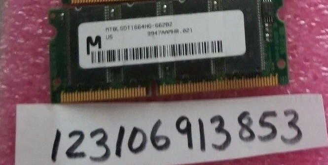 128MB 1RX8 SD SDRAM PC PC66 66MHZ 66 CL2 144PIN NON-ECC  SINGLE RANK 16X8  - Image 1 of 1